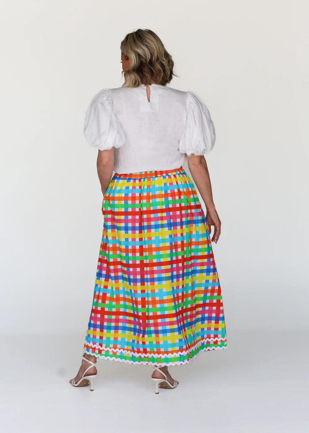 Emma Skirt Neon Gingham
