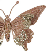 Sheena Glitter Clip on Butterfly - Pink