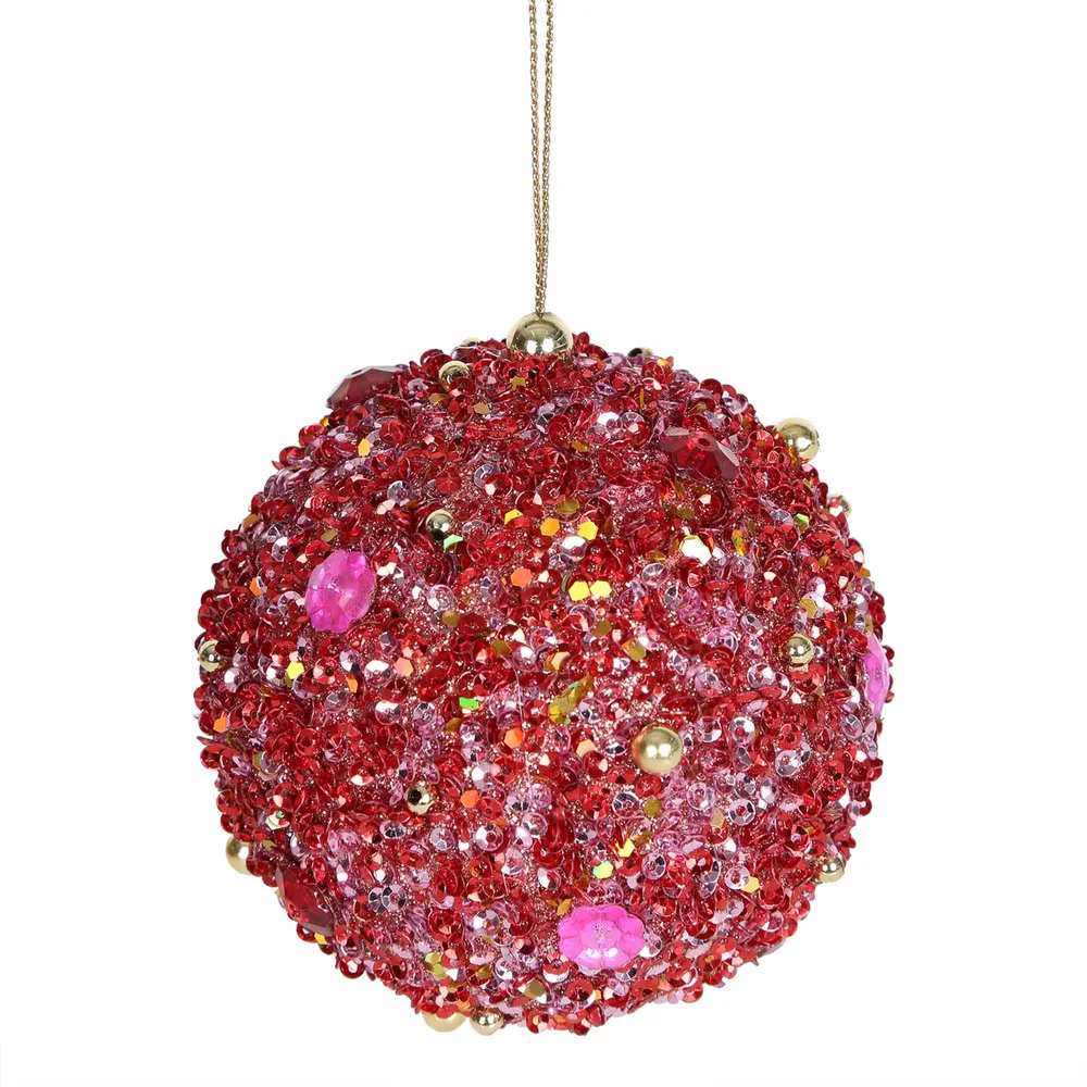 Starr Glittter Bauble - Red