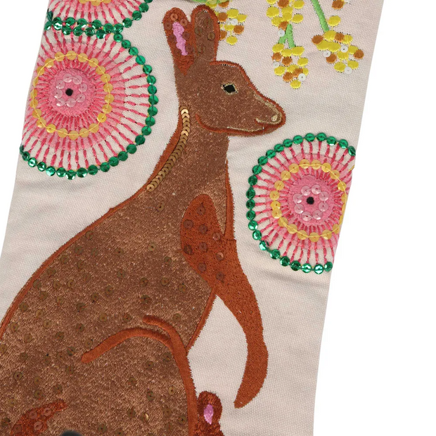 Kangaroo Embroidered Stocking