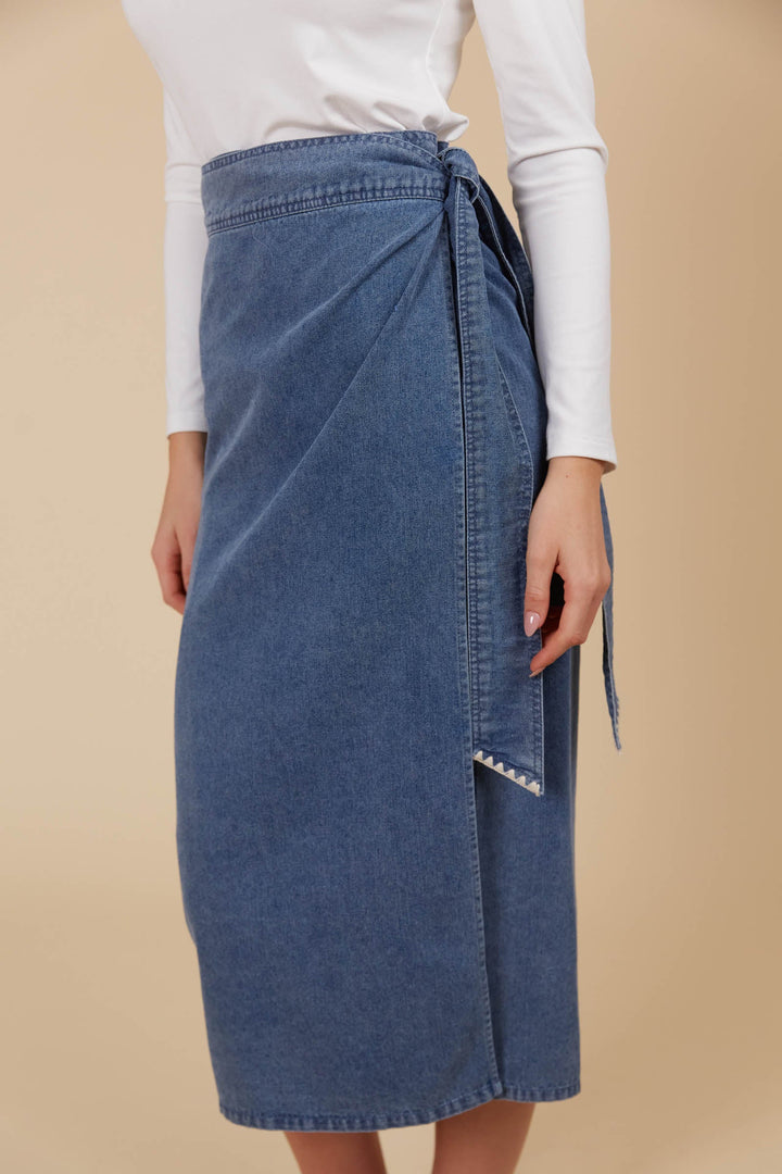 Freya Wrap Skirt - Denim