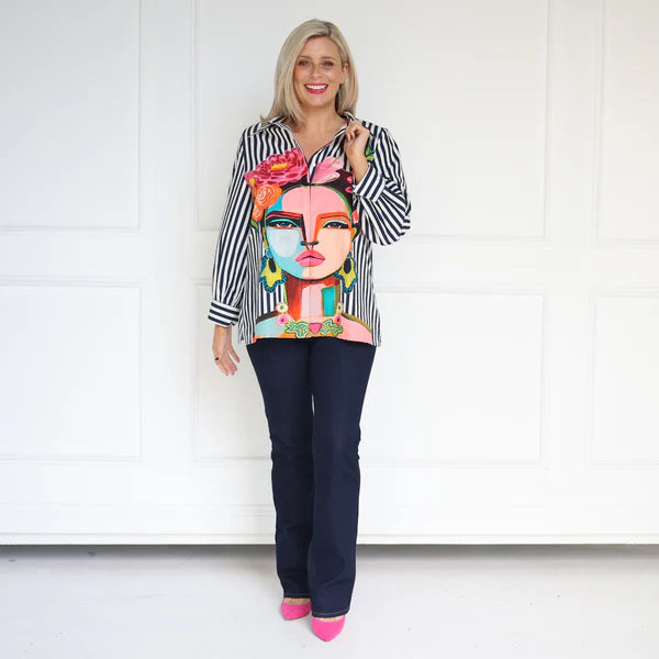 Frida Shirt Navy - Long Sleeve