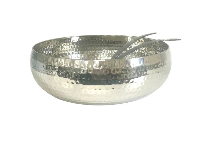 Hammered Stainless Steel Bowl 28cm