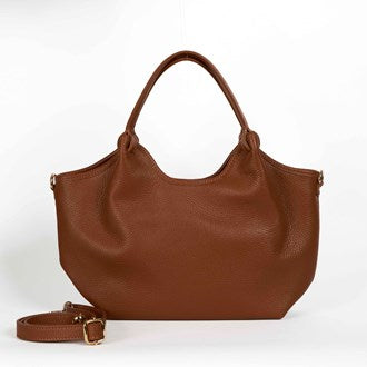 Hector Small Camel Plain Leather Bag