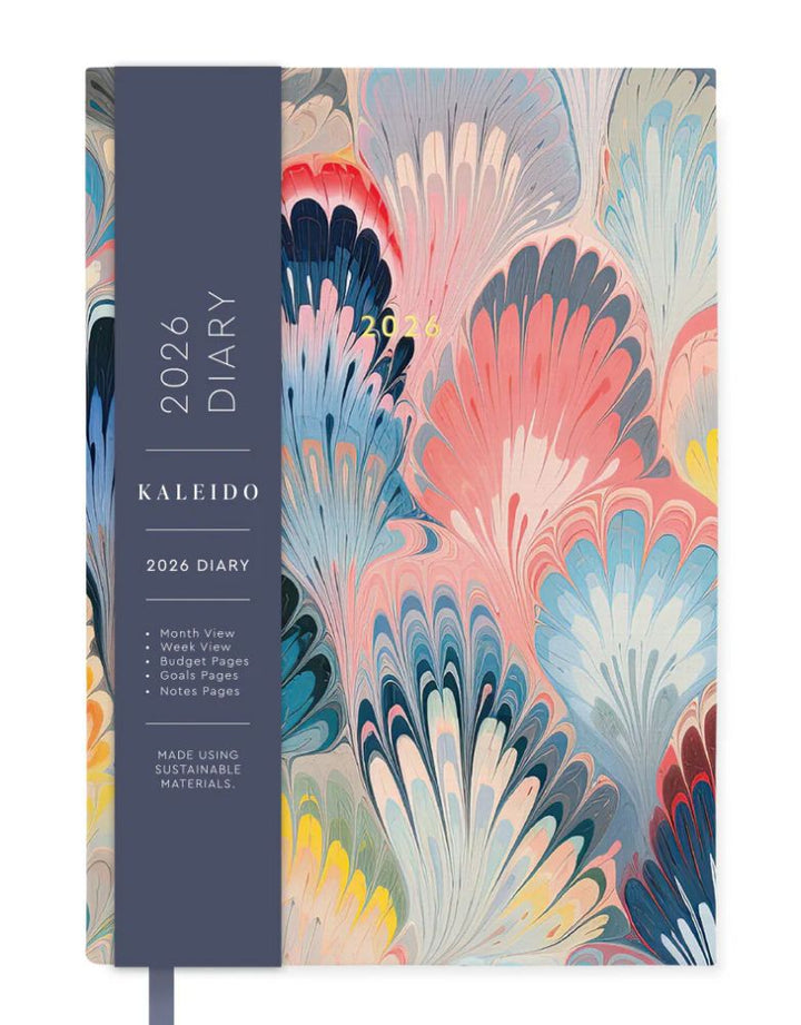 Kaleido 2026 A5 Diary-Scalloped Marble