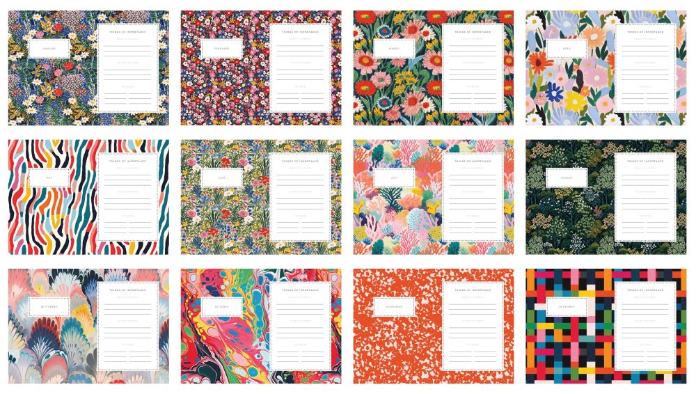 Kaleido 2026 A5 Diary-Gouache Floral