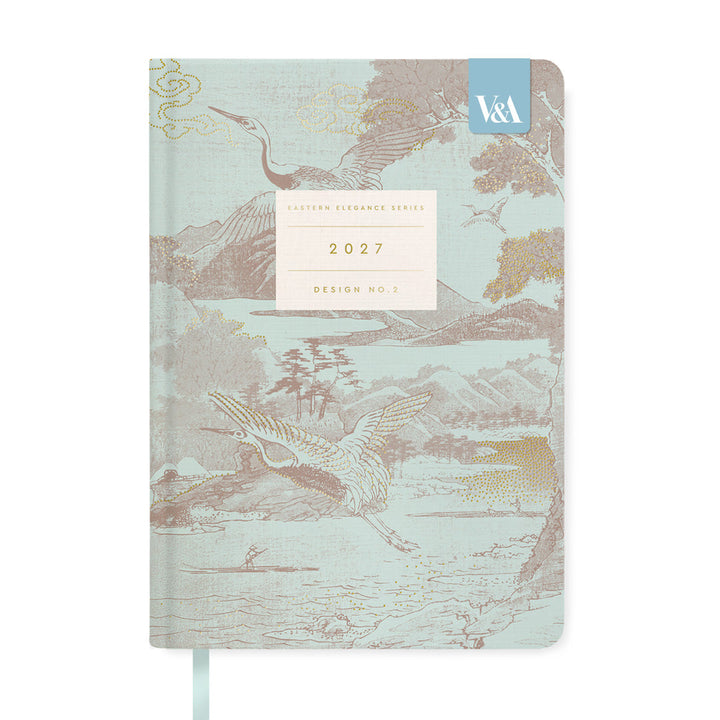 2027 V&A A5 Hard Cover Diary-Flying Cranes