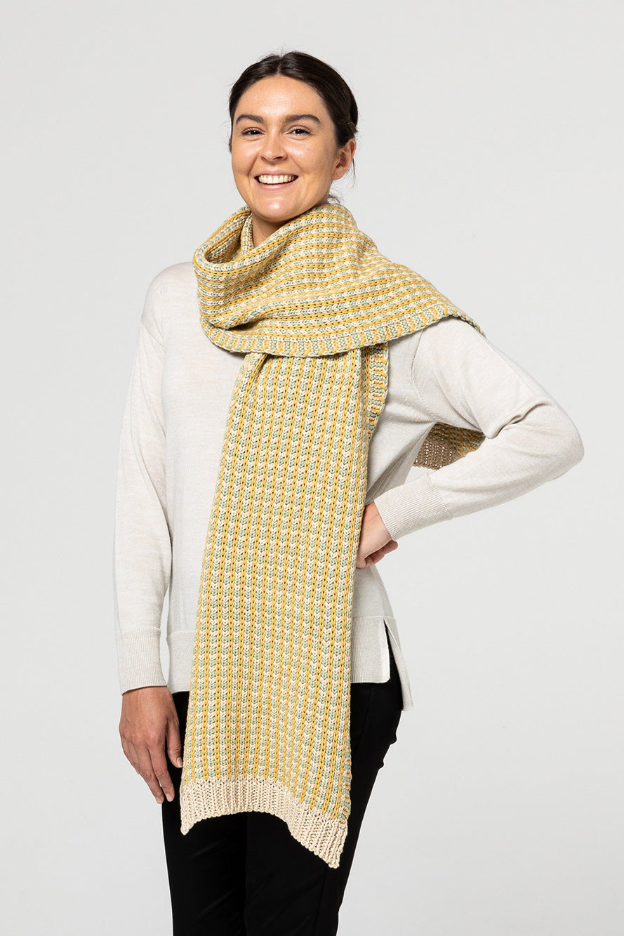 Vintage Knit Scarf - Sage