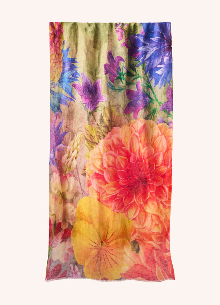Bountiful Blooms Linen/Cotton Scarf