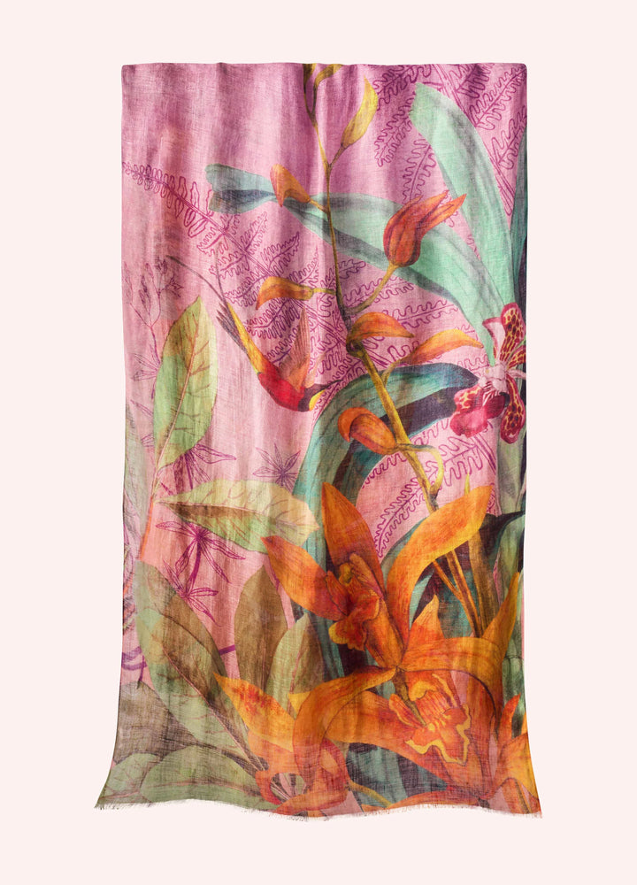Botany Bliss Linen/Cotton Mix Scarf - Lavender