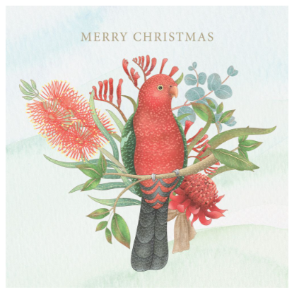 CMRI Floral King Parrot - Charity Christmas Card Pack