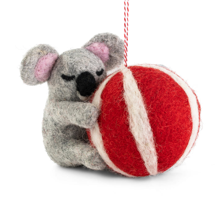 Koala with Beach Ball Felt Christmas Decoration