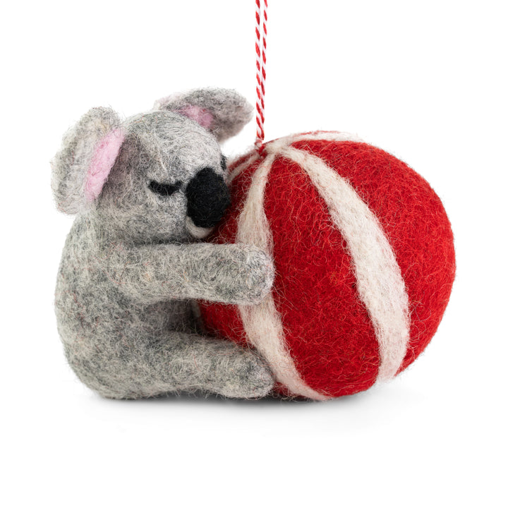 Koala with Beach Ball Felt Christmas Decoration