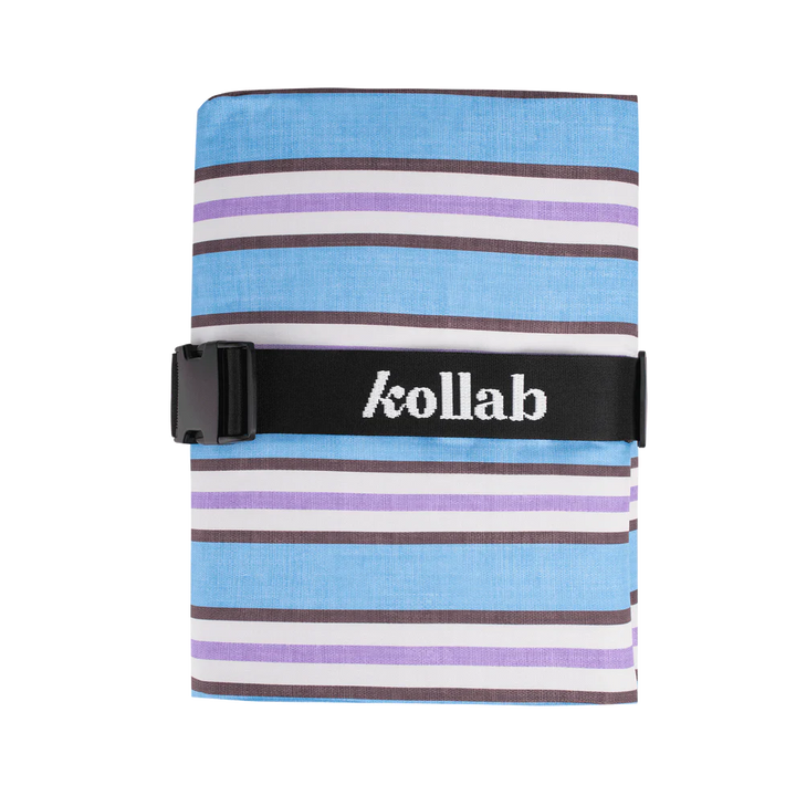 Picnic Mat Choc Blue Stripe