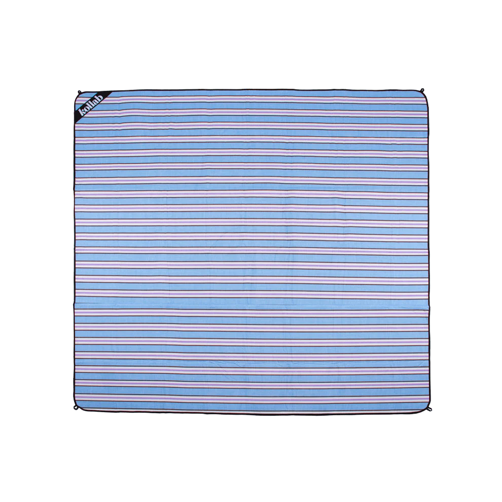 Picnic Mat Choc Blue Stripe