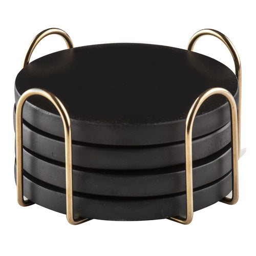 Ladelle Orson Black 4pk Coaster Set