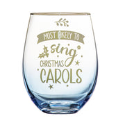 Ladelle Christmas Carols Stemless Wine Glass