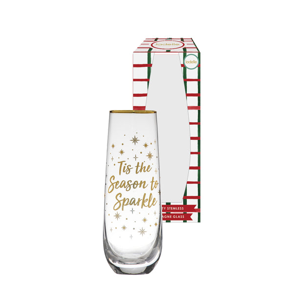 Ladelle Starry Tis the Season Stemless Champagne Glass