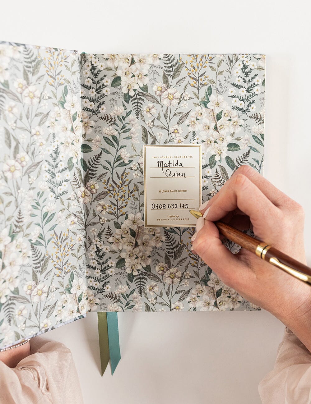 Linen Bound Bullet Journal - Ivory Garden