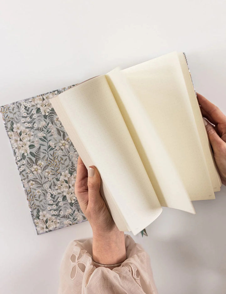 Linen Bound Bullet Journal - Ivory Garden