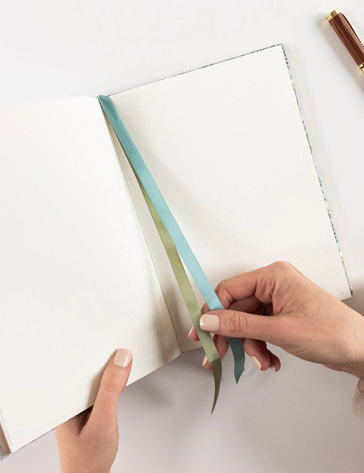 Linen Bound Bullet Journal - Ivory Garden