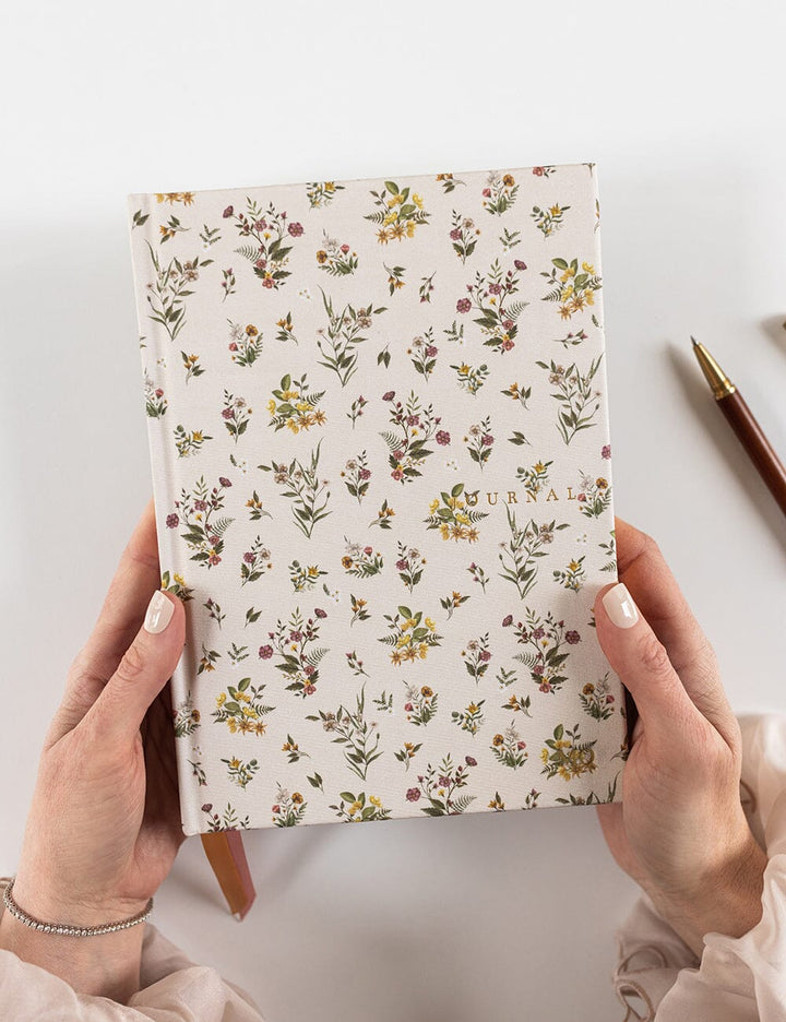 Linen Bound Journal - Botanical Blooms (Lined Journal)