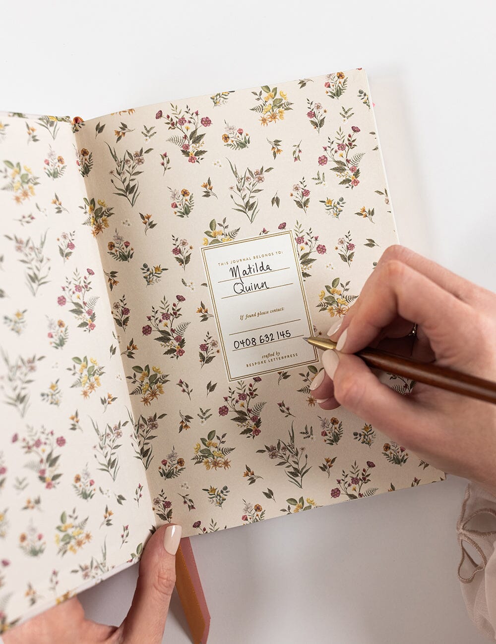 Linen Bound Journal - Botanical Blooms (Lined Journal)
