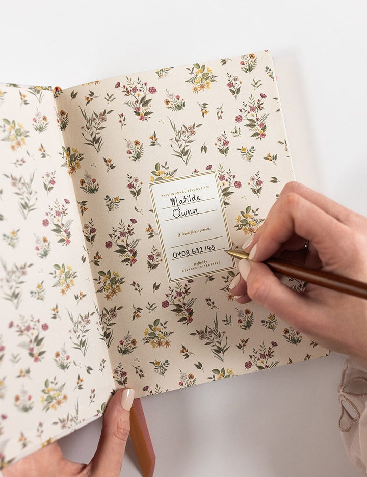 Linen Bound Journal - Botanical Blooms (Lined Journal)