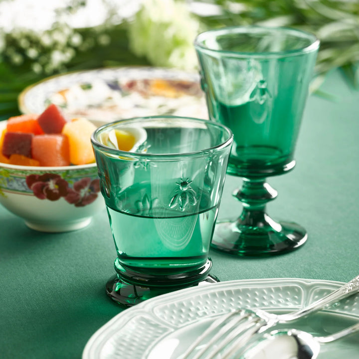 Bee Wine Glass (Set of 6)-  Emerald Green