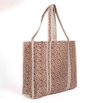PARISIAN COOL Tote Velvet Leopard Blush