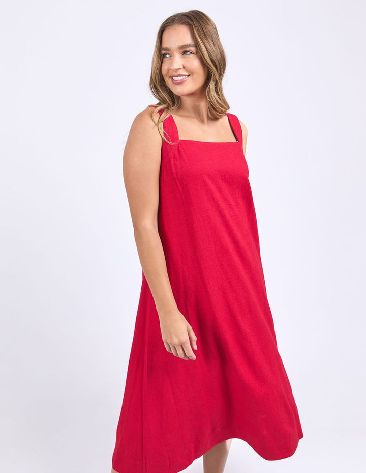 Lourdes Dress - Crimson