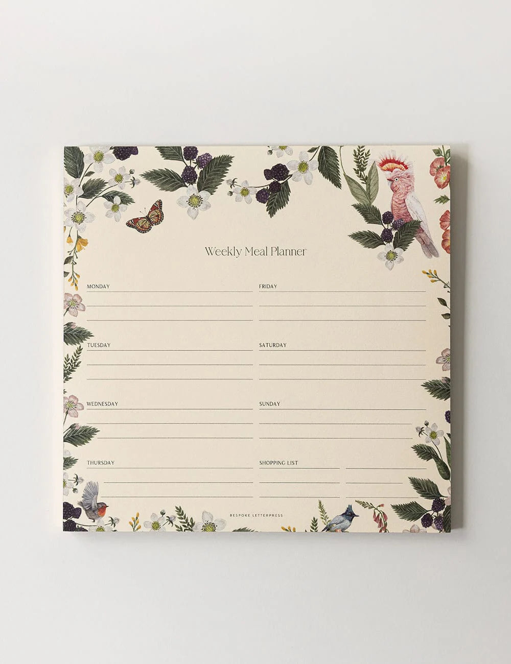 Meal Planner Notepad - Cockatoo