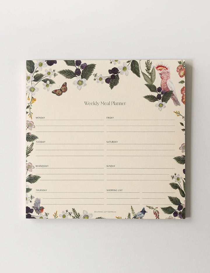 Meal Planner Notepad - Cockatoo