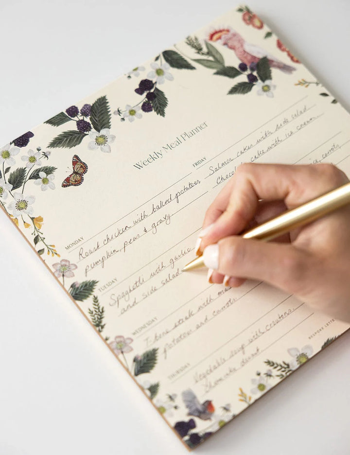 Meal Planner Notepad - Cockatoo