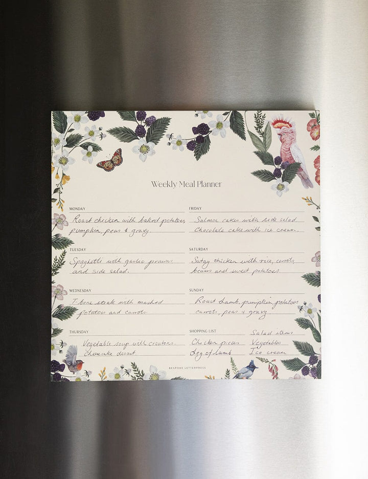Meal Planner Notepad - Cockatoo