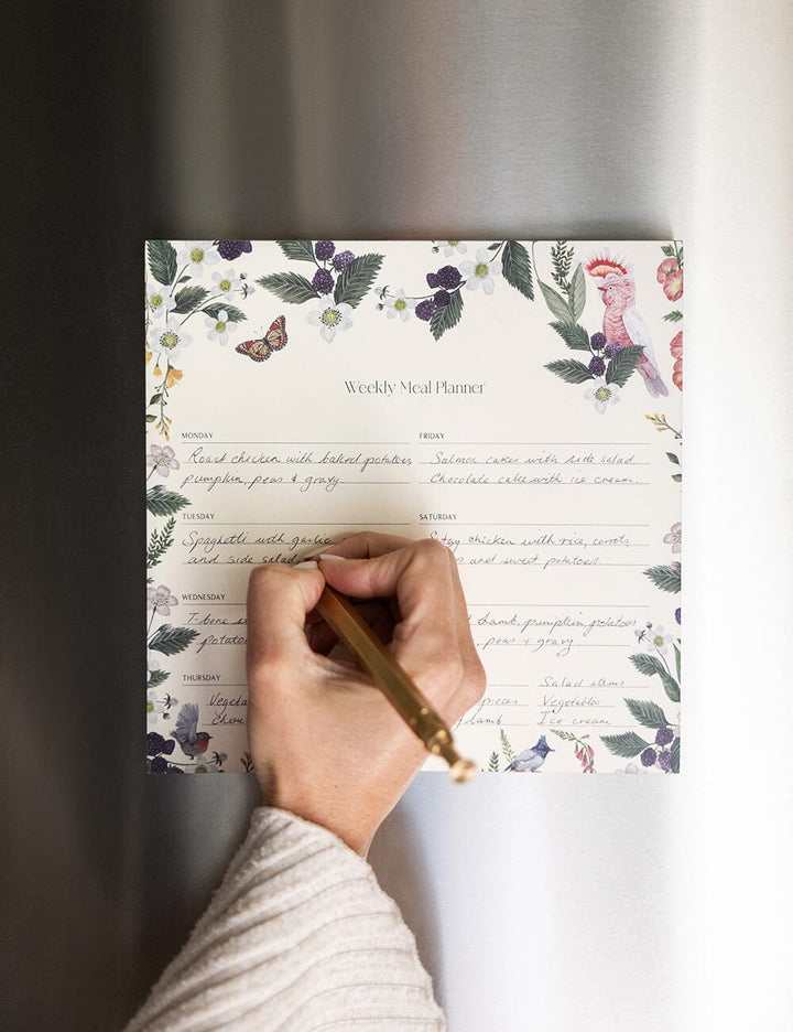 Meal Planner Notepad - Cockatoo