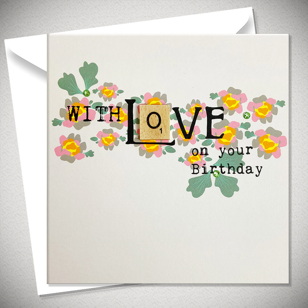 With Love Scrabbley Greeting Card