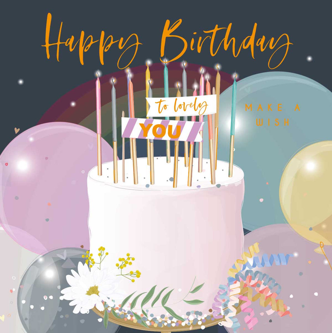 Belly Button Designs Elle Square Card - Happy Birthday Cake