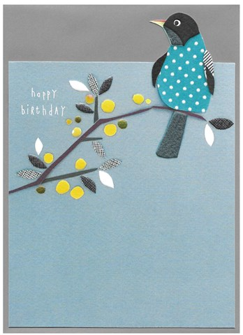 Cinnamon Aitch Happy Birthday Blue Bird Card