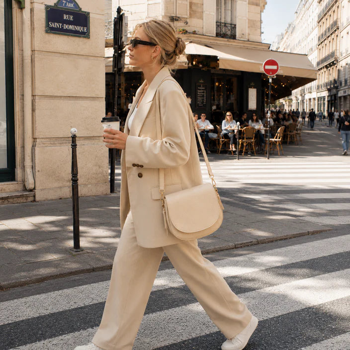 Gabrielle Leather Handbag - Cream