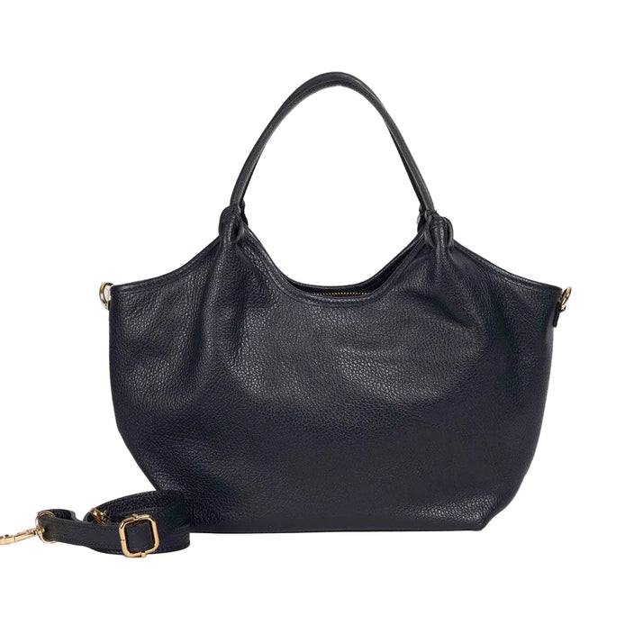 Hector Small Navy Plain Leather Bag