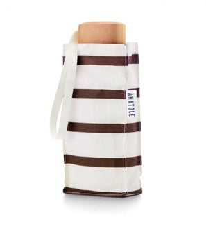 Anatole Lazare Striped Caramel Micro-Umbrella