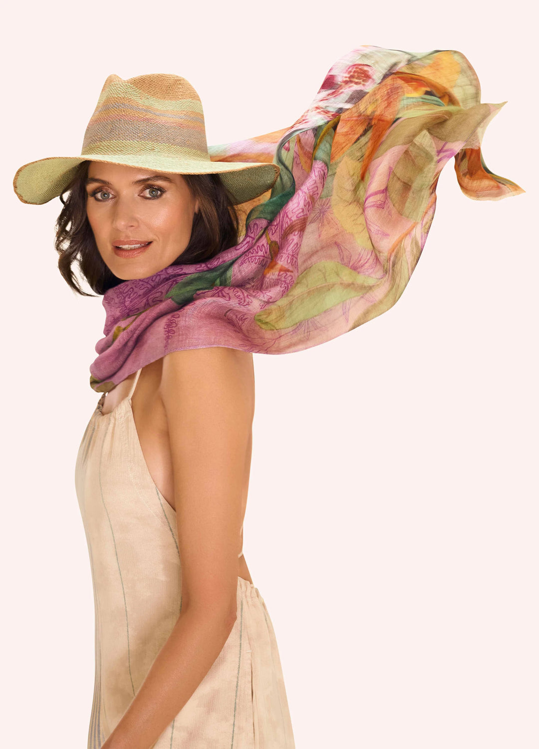 Botany Bliss Linen/Cotton Mix Scarf - Lavender