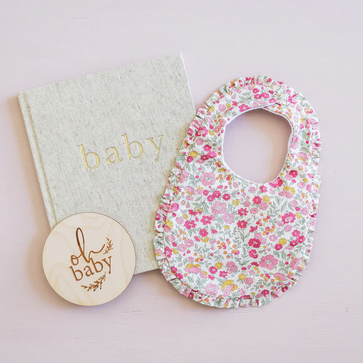 Ruffle Edge Bib - Rose Garden