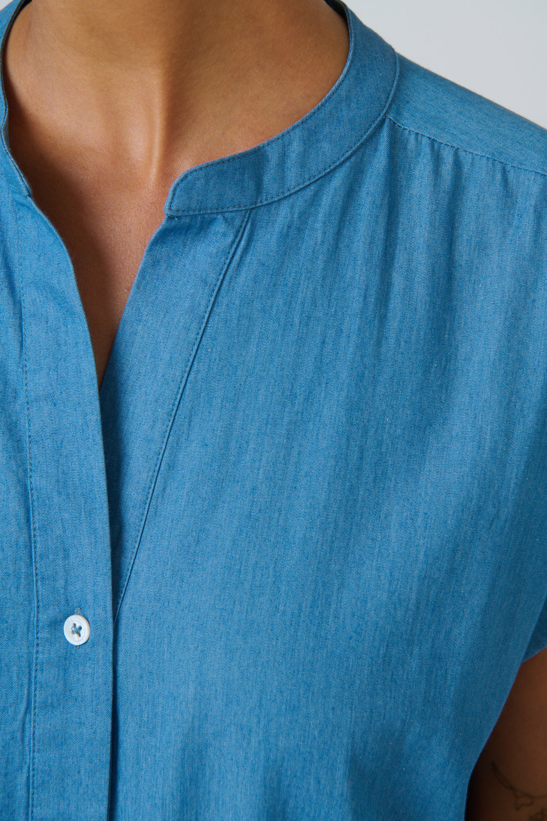 Market Cotton Button Dress - Blue Rinse