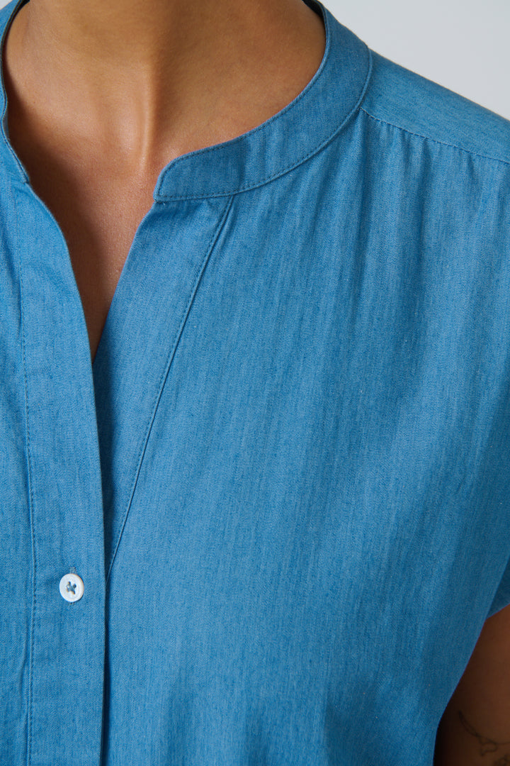 Market Cotton Button Dress - Blue Rinse