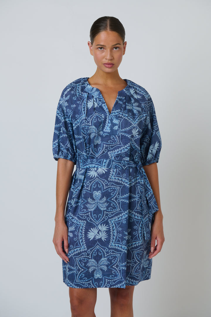 Capri Cotton Tie-Waist Dress - Branching Out