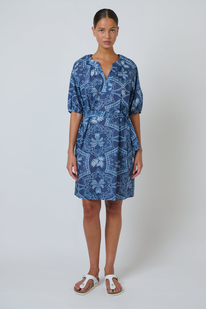Capri Cotton Tie-Waist Dress - Branching Out