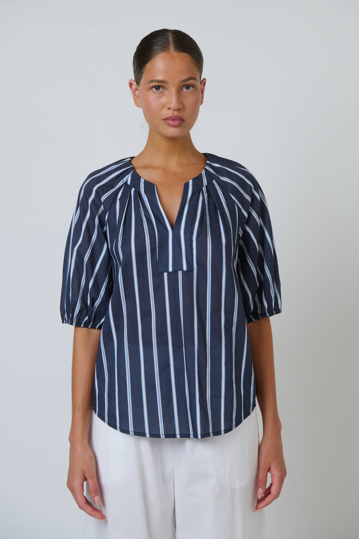Isla Gathered Cotton Top - Bar Belle