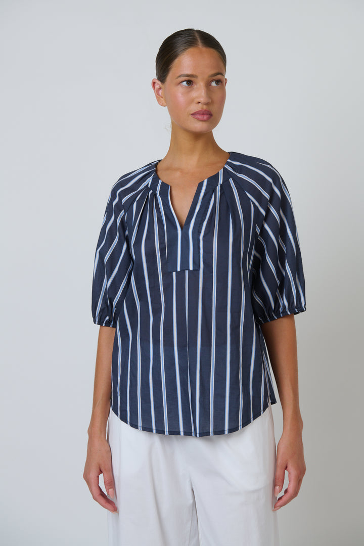 Isla Gathered Cotton Top - Bar Belle